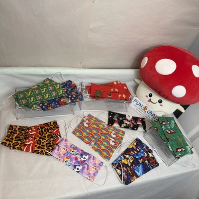 Lot of 21 Patterned Personal Face Masks, Reusable, Washable, Chrismtas Designs + - Image 1 of 4