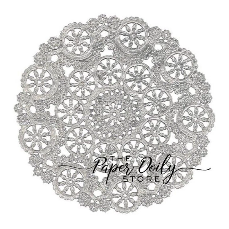 Tapetes de papel metálicos PLATEADOS VINTAGE 50 - 4" | Posavasos plateados, tapetes artesanales Foto 1 de 1