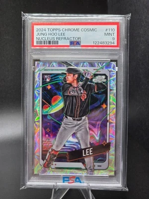 2024 Topps Chrome Cosmic Jung Hoo Lee Nucleus Refractor RC #110 PSA 9 MINT - Image 1 of 4