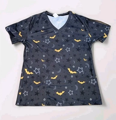 Scrub Tops-Batz About It (x3) Charcoal/Multicolor Pack - Image 1 of 4