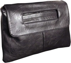 Große schwarze Damen-Kuriertasche aus Leder Clutch Handtasche Umschlag Aktentasche - Bild 1 von 7