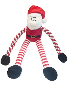 Happy Pet Stripey Santa - Juguete de peluche suave multitextura para perro - Imagen 1 de 2