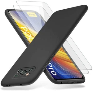 Coque Silicone TPU Noir + 2 Verres Trempes Pour Poco X3 NFC / Poco X3 Pro Littl - Imagen 1 de 3