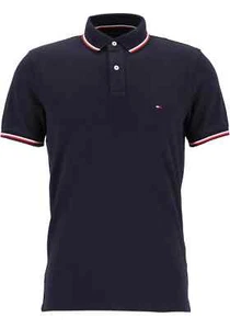 Tommy Hilfiger Mens Core Slim Fit Polo, Classic With Contrast Piping Navy - Picture 1 of 5