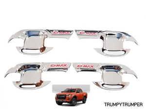 CHROME DOOR HANDLE COVER INSERT BOWL TRIM RED FONT ISUZU D-MAX DMAX UTE 2020-21 - Picture 1 of 6