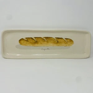 Crate And Barrel Baguette Ceramic Long Serving Tray Platter 17.5” MINT - Picture 1 of 8