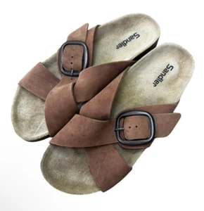 Sandler Women’s Sandals Eu 39 Suede Brown Fiji With Buckle EUC Comfort - Picture 1 of 7