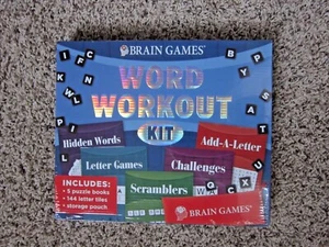Brain Games Word Workout Kit 5 Puzzle Libri 144 Lettere Piastrelle Nuovo - Foto 1 di 2