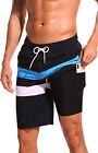 difficort Mens Swimming Trunks with Compression Liner Quick Dry Board Shorts Swi