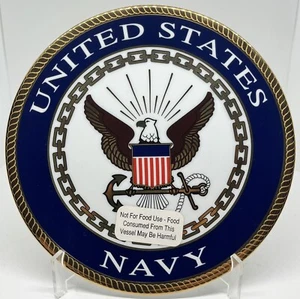 U.S. United States Navy Emblem rund 12" Durchmesser Gold Gildenschild NEU LE - Bild 1 von 3