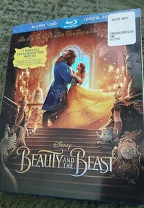 🔥Beauty and The Beast (Blu-ray/DVD, 2017 No Digital) Disney Live Action Slipcov - Picture 1 of 1