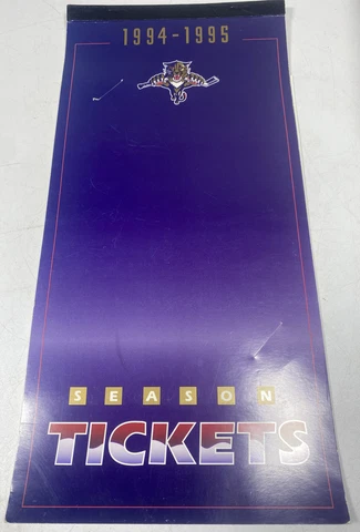 1994-95 Florida Panthers Hockey Season Ticket Booklet With 22 Unused Tickets S1 Cover