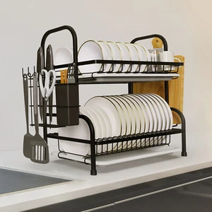 2 Tier Over The Sink Dish Drying Rack Dish Rack Above Kitchen Shelf Dish Drainer - Picture 1 of 14