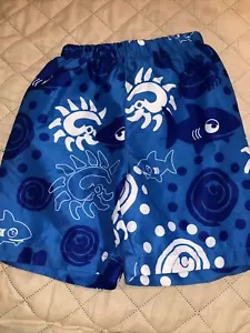 Pantalones cortos Sun & Sky para niños pequeños azules/blancos ~ talla 3/4 - Imagen 1 de 1