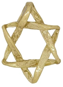 14 Karat Gold Davidstern, jüdischer Stern Anhänger 0,7 g 16 mm x 11 mm #21 - Bild 1 von 3