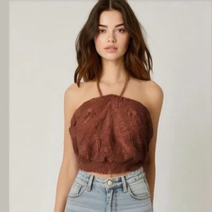 Top tubino H&M marrone ruggine boho festival pizzo senza maniche con ferretto taglia 8 - Foto 1 di 9