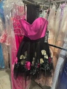 Jovani JVN65812 Black Fuchsia Cocktail Cutie NWT SZ 4 SALE! - Picture 1 of 4