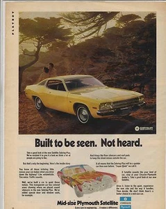 Anuncio original de revista satélite Plymouth 1973 - construido para ser visto. No se escuchó. - Imagen 1 de 1