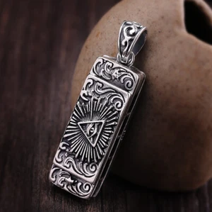 I03 Anhänger Freimaurersymbol allsehendes Auge Mundharmonika Silber 925 - Bild 1 von 5