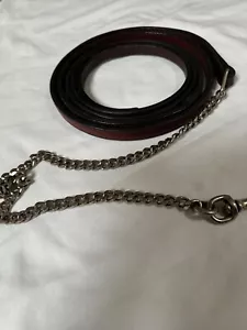 Brown /Mahogony Leather Yearling Lead Western Vintage W Still Shank Chain - Picture 1 of 6