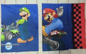 Nintendo Mario Kart Mario And Luigi Pillowcase Set Blue Red Green Standard Size - Picture 1 of 7