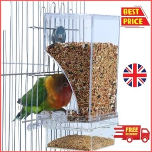 Auto Bird Feeder Cup Bowl Cage No Mess Automatic Parrot Feeding Container - Picture 1 of 6