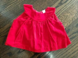 BABY GIRLS VINTAGE RED 100% COTTON SLEVELESS PLEATED SMOCK DRESS - 18 MOS - Picture 1 of 6