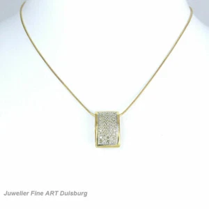 Colgante y cadena - 585/- oro amarillo/oro blanco, 48 diamantes aprox. 0,48 quilates Con VSI - Imagen 1 de 10