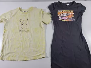 SET LOT! Women’s PIKACHU VTG T-Shirt + nice T-Shirt Dress S Size! - Picture 1 of 14
