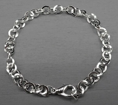 6x7mm Armband für Bettelarmband 21cm Armkette versilbert 1-24 Stück SB 721 - Bild 1 von 4