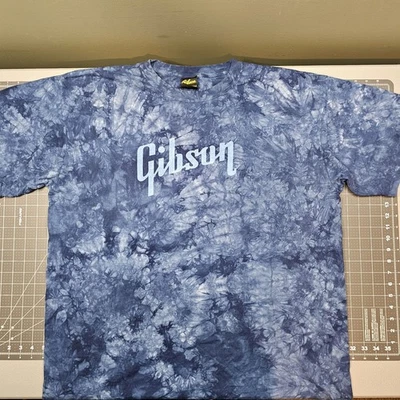 Gibson Guitar Tshirt XXL Blue Tie Dye Music Streetwear Band Rock Metal - Image 1 of 4