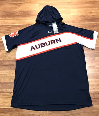 MENS XL NEW Under Armour NCAA  Auburn Tigers On-Field HeatGear Hooded Shirt Top - Image 1 of 4