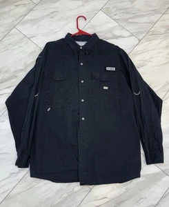 Columbia PFG Shirt Mens Size XXL Black Omni-Shade UPF Fishing Vented Long Sleeve - Picture 1 of 5