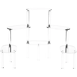 Elevador multiartículo acrílico ovalado de 6 plataformas Plymor (espejado), 14,75" H x 39" W - Imagen 1 de 1