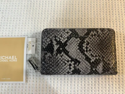 Michael Kors Jet Set Cremallera Alrededor Estuche para Tarjetas Cartera en Gris Cantera Nuevo con Etiquetas Foto 1 de 4