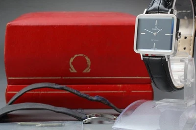 Vintage mit Box Omega De Ville Cal.625 Andrew Grima blau Handaufzug Herrenuhr JAPAN - Bild 1 von 4