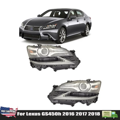 For Lexus GS450h Headlight Driver or Passenger Side | Pair LED 2016 2017 2018 - Image 1 of 4