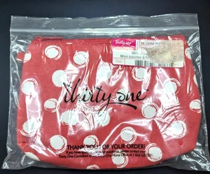 Thirty One Mini Zipper Pouch 229A Swirl Dot Red New 8"x5" - Picture 1 of 9