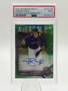 Jordan Beck 2022 Bowman Draft Chrome 1st Green Refractor Auto /99 PSA 9 - Bild 1 von 2