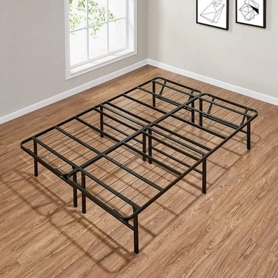 Marco de cama de plataforma de acero de alto perfil de tamaño completo de 14", plegable, resistente NUEVO Foto 1 de 4