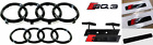 For Audi Sq3 Hood Rear Rings Front Grille Trunk Emblem Quattro S Line Black