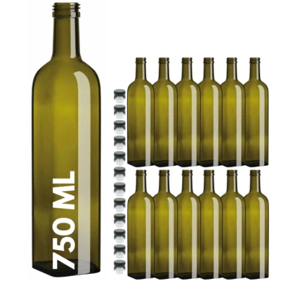 24 BOTTIGLIE MARASCA PER OLIO LIQUORE IN VETRO VERDE CON TAPPO DOSATORE 750 ml - Immagine 1 di 2