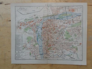 Orig.(1893) Lithographie Stadtplan Prag (B1HS) - Bild 1 von 1