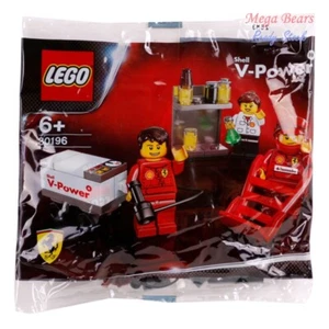 Lego 30196 Ferrari Pitstop Crew Polybag Shell V-Power *New Sealed Package* Rare - Picture 1 of 2
