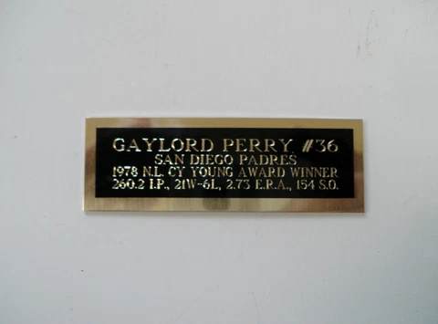 Gaylord Perry Padres 1978 Cy Young Baseball Card Plaque Nameplate 1" X 3" Cover
