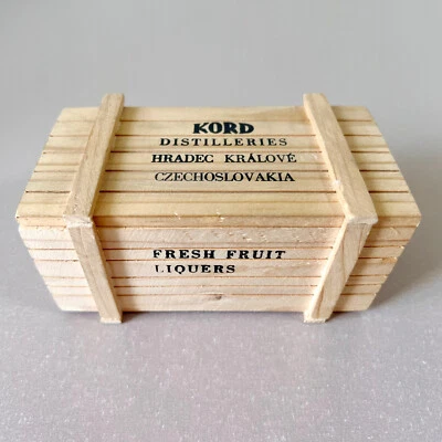 Kord Distilleries Miniature Wooden Crate 1980s Souvenir for Jewelry/Sugar Packs - Image 1 of 4