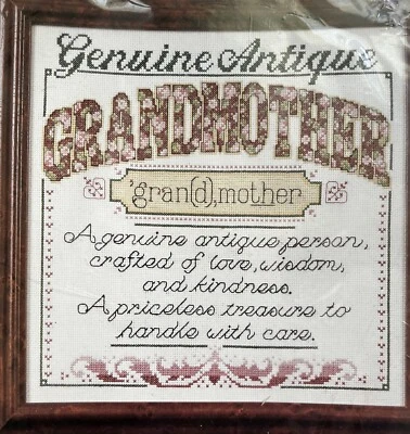 Kit de punto de cruz homenaje abuela antigua genuina de colección diseño funciona 9036 Foto 1 de 4