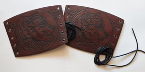 Fenrir Wolf Viking Bracers Medieval Norse Arm Guards Viking Cosplay - Picture 1 of 4