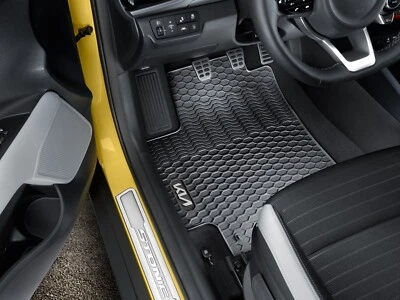 KIA STONIC ORIGINALI TAPPETINI IN GOMMA SET 4 LOGO GRIGIO TAPPETI H8131ADE51GR