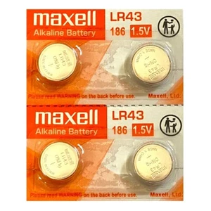 Pila MAXELL LR43 186 AG12 - Alcalina - Calculadoras - Relojes - Pack De 4 Pilas - Imagen 1 de 1